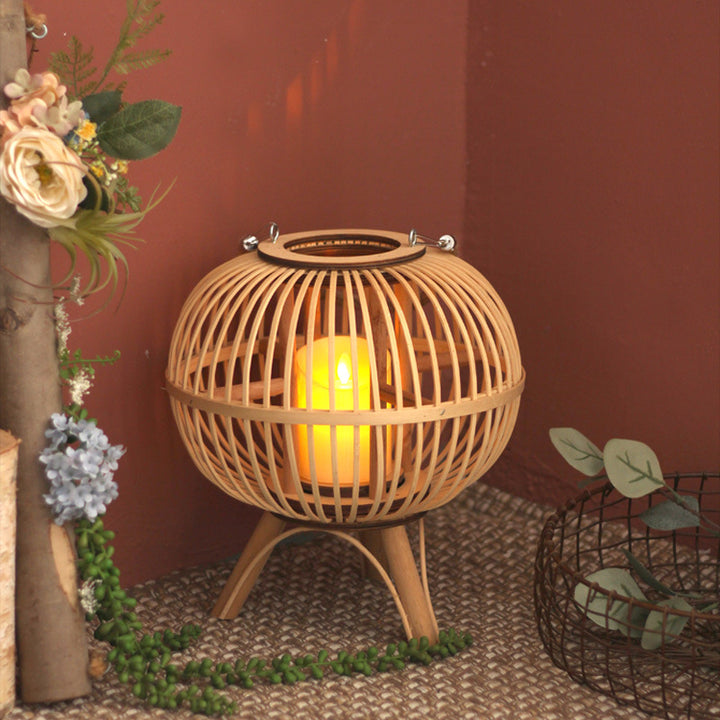 Stylish hanging lamp made of natural material Kalsten