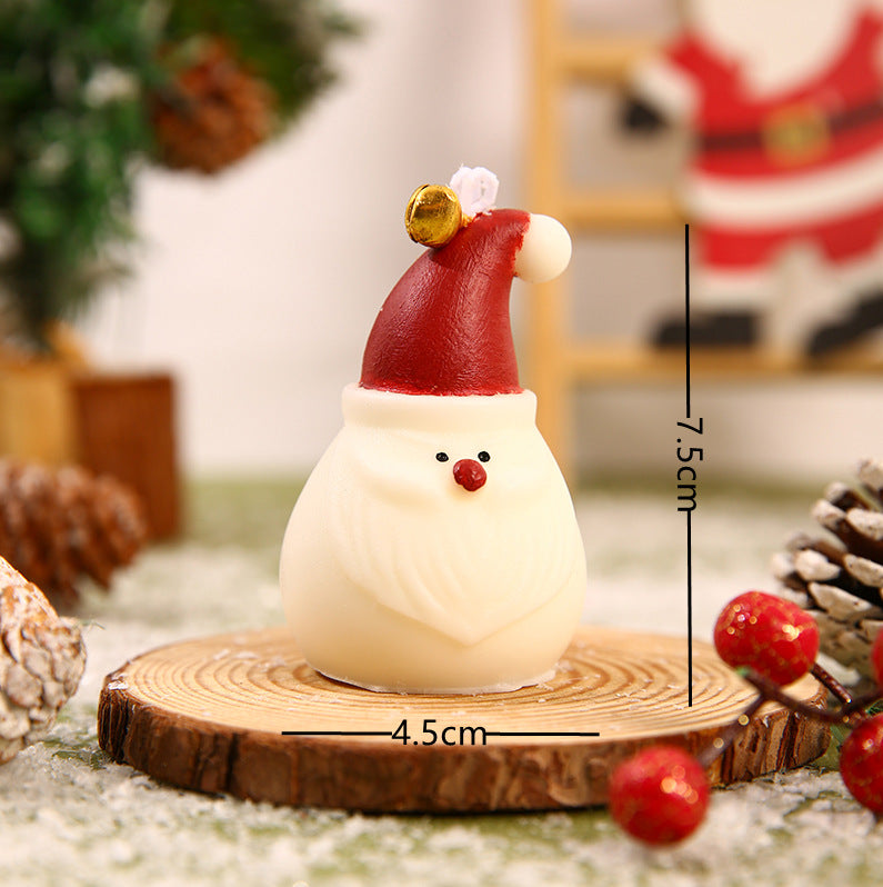 Mini Hand-Poured Santa Figurine Decorative Wax Candle