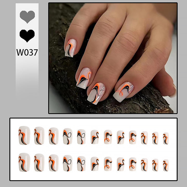 Artful Nail Tips with Abstract Color Design Kalsten