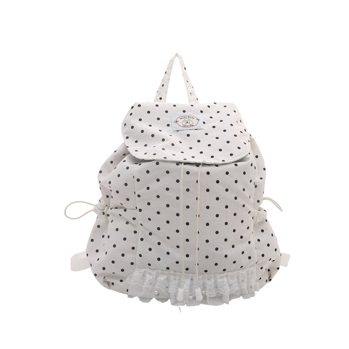 Charming Polka Dot Ruffled Backpack Kalsten
