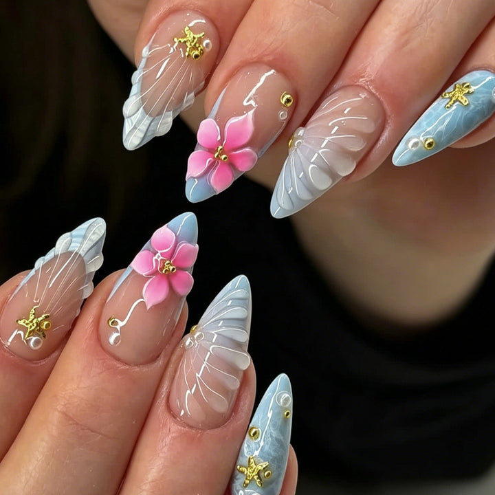 Decorative Floral 3D Nail Art Extensions Kalsten