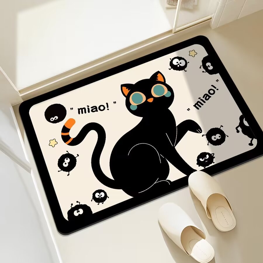 Fun Cat-Themed Bathroom Mat Kalsten