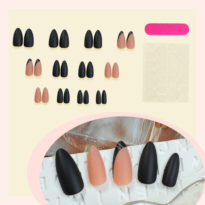 Elegant Press-On Nail Set with Matte and Glossy Finish Kalsten