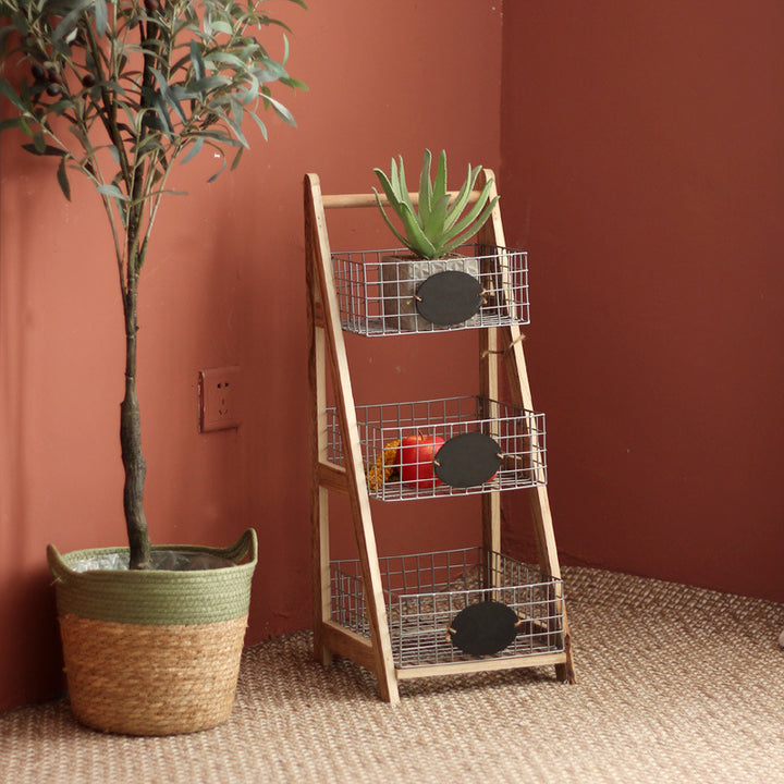 Practical stair shelf with wire baskets Kalsten