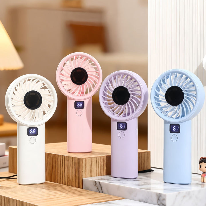 Ladies portable battery fan with digital speed display Kalsten