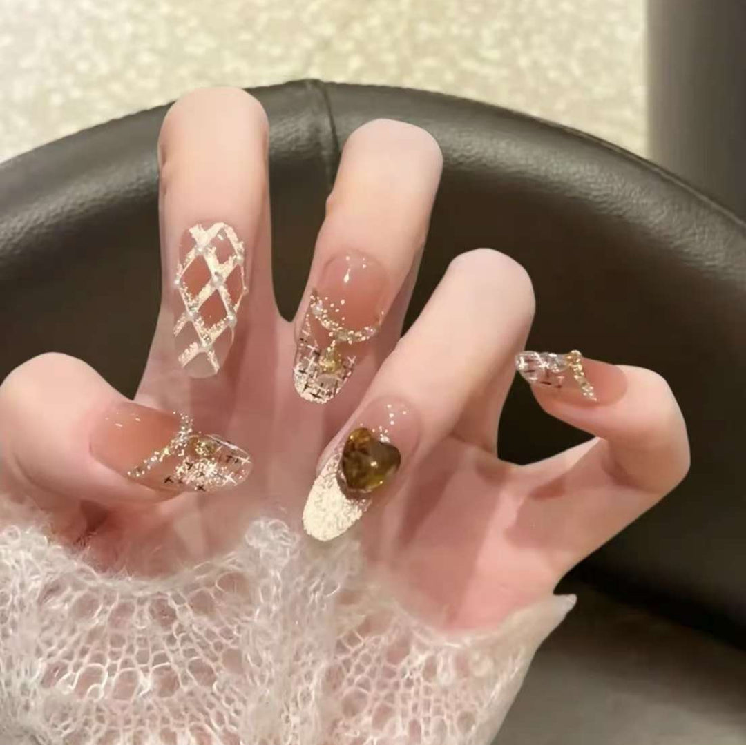 Glossy French Tip Press-On Nails Kalsten