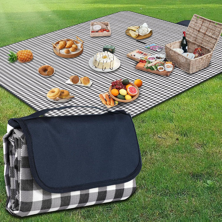 Women Folding Picnic Blanket with Carrying Bag Kalsten