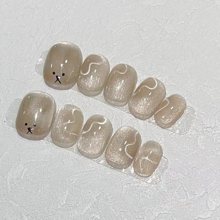 Playful Animal-Themed Press-On Nail Set Kalsten