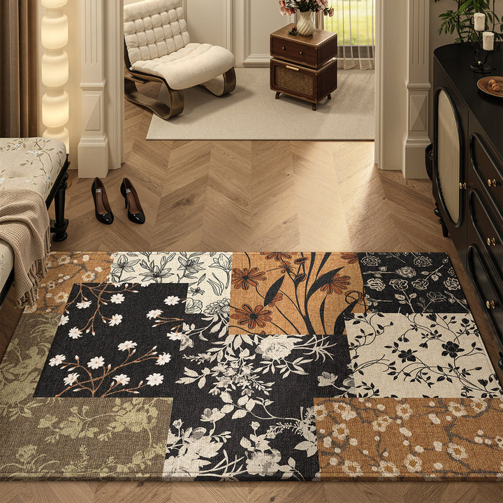 Decorative Floral Patchwork Area Rug