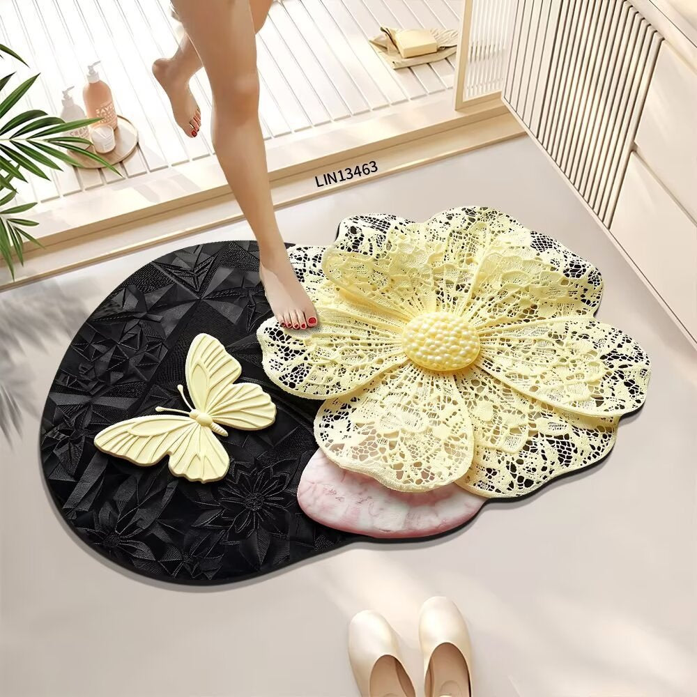 Decorative Floral Bath Mat