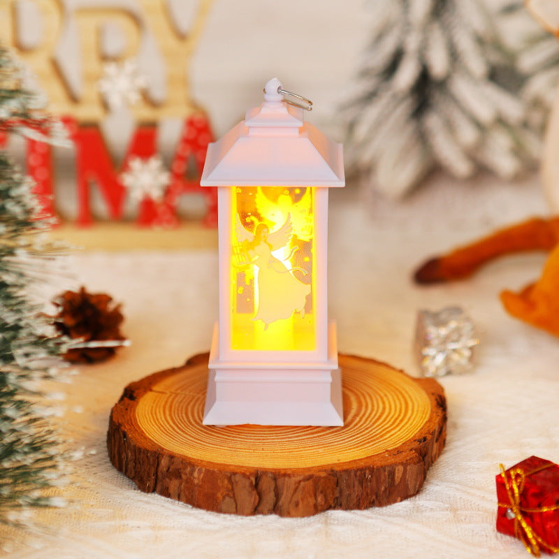 Nostalgic LED Christmas lantern with movable Santa motif Kalsten