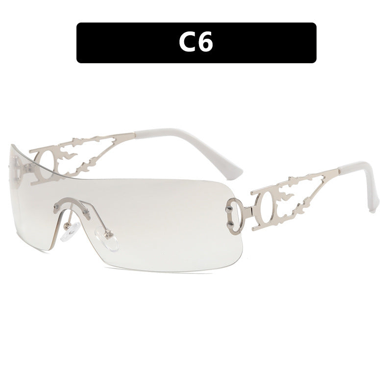 Women's futuristic Shield sunglasses with unique Kalsten frame
