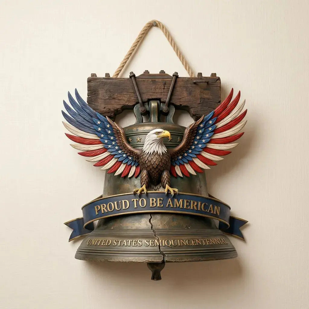 Unisex decorative anniversary bell with Statue of Liberty and bell relief Kalsten