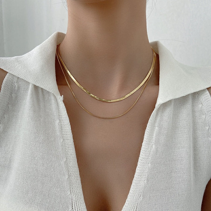 Layered Gold Chain Necklace Kalsten