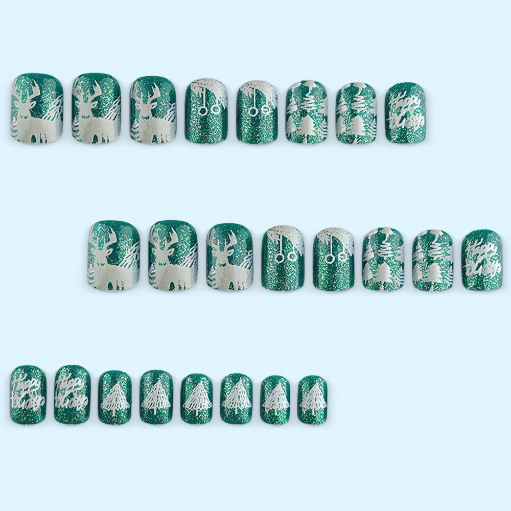 Winter artificial nails with festive motif Kalsten