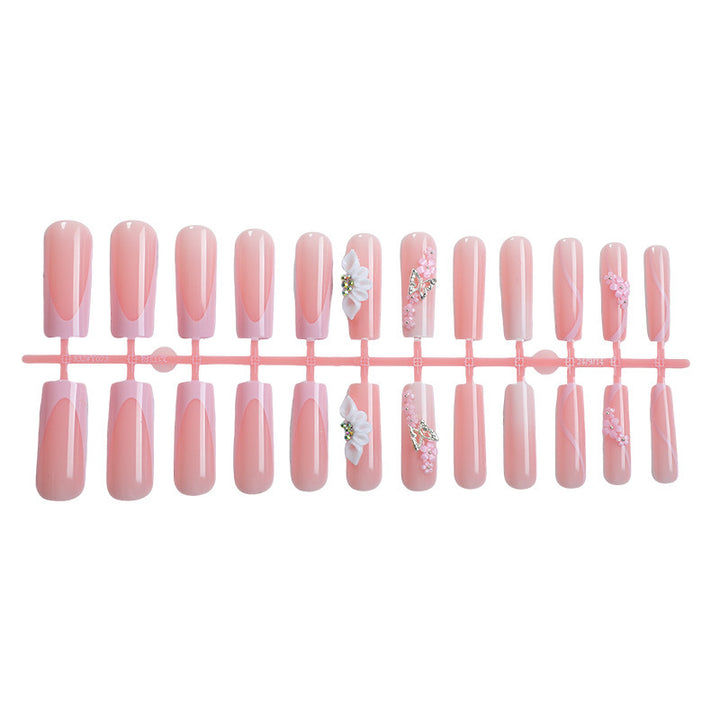 Artificial Nail Set with Delicate Floral Accents Kalsten
