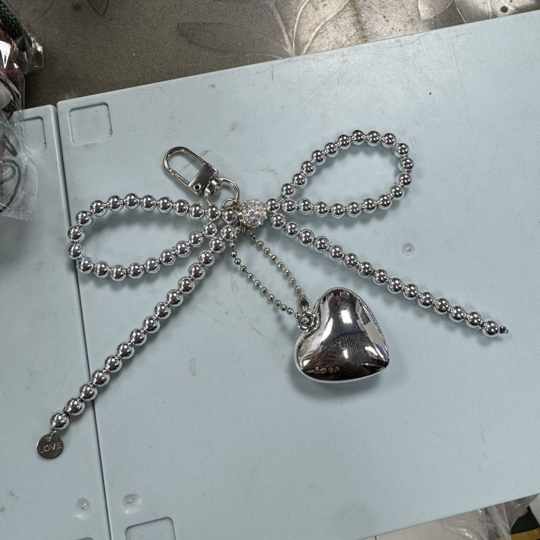 Beaded Heart Pendant Keychain Holder Kalsten