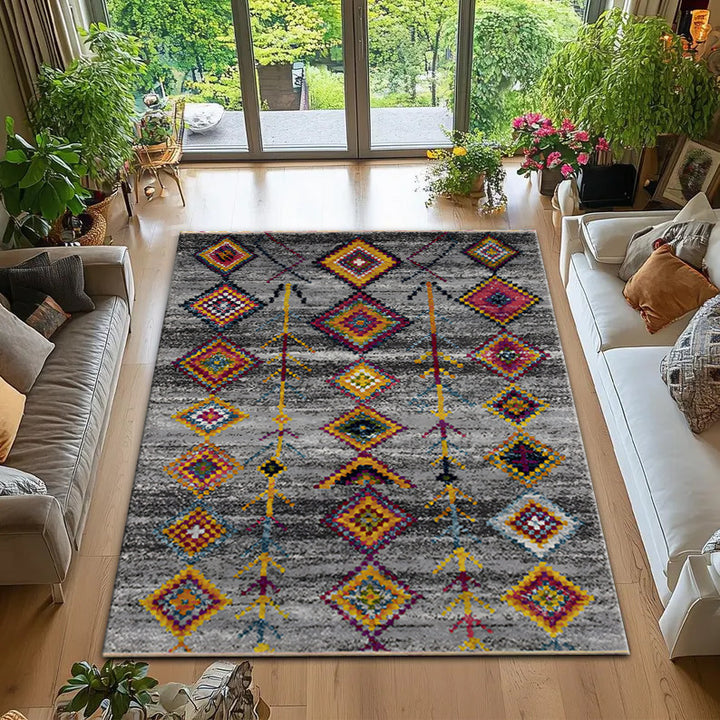 Bohemian Geometric Pattern Area Rug Kalsten