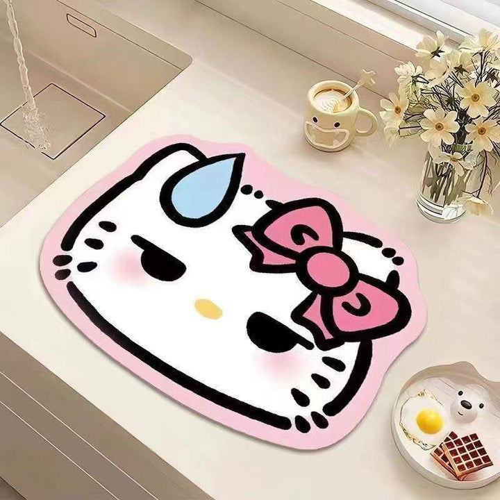 Cute Cat-Shaped Plush Bath Rug
