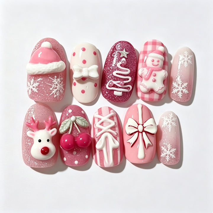 Festive Themed Press-On Nail Art Set Kalsten 1790636261