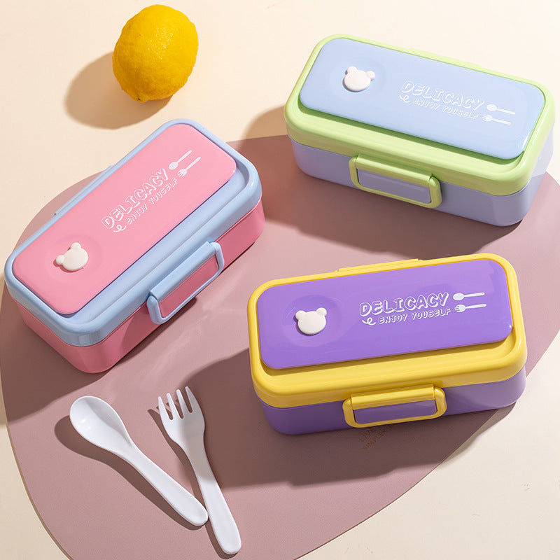 Multi-Layered Bento Lunch Box with Secure Closure