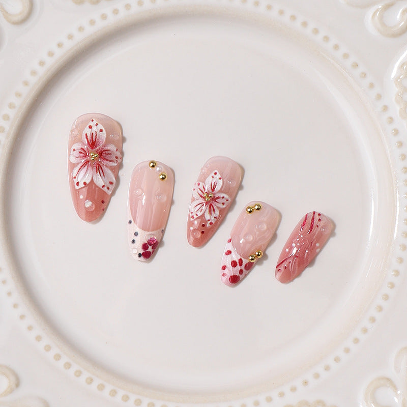 Premium Decorative Floral Press-On Nail Tips Kalsten