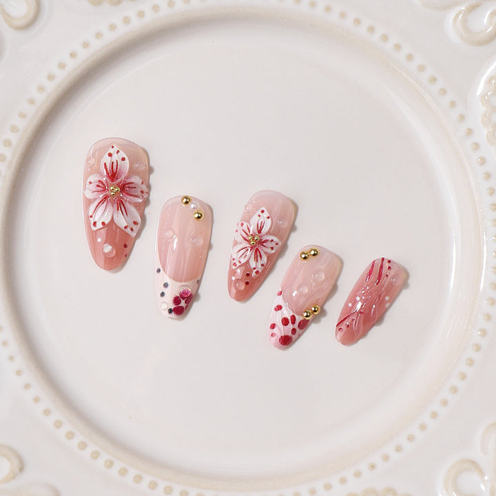 Premium Decorative Floral Press-On Nail Tips Kalsten