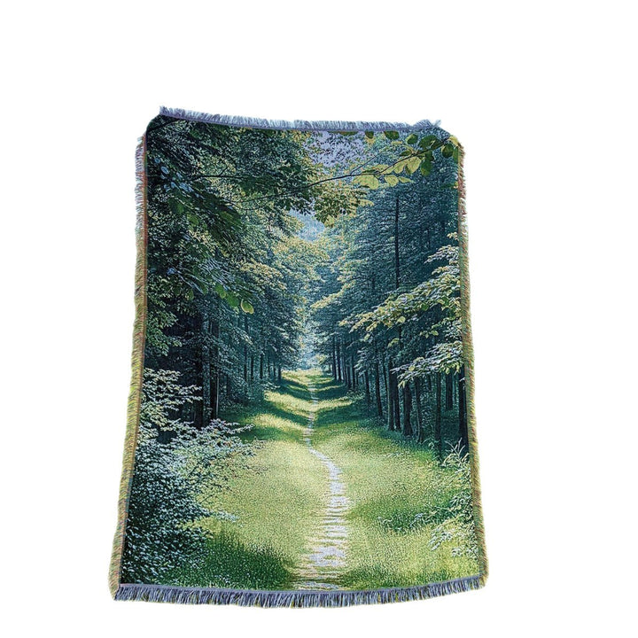 Scenic Nature-Themed Woven Throw Blanket