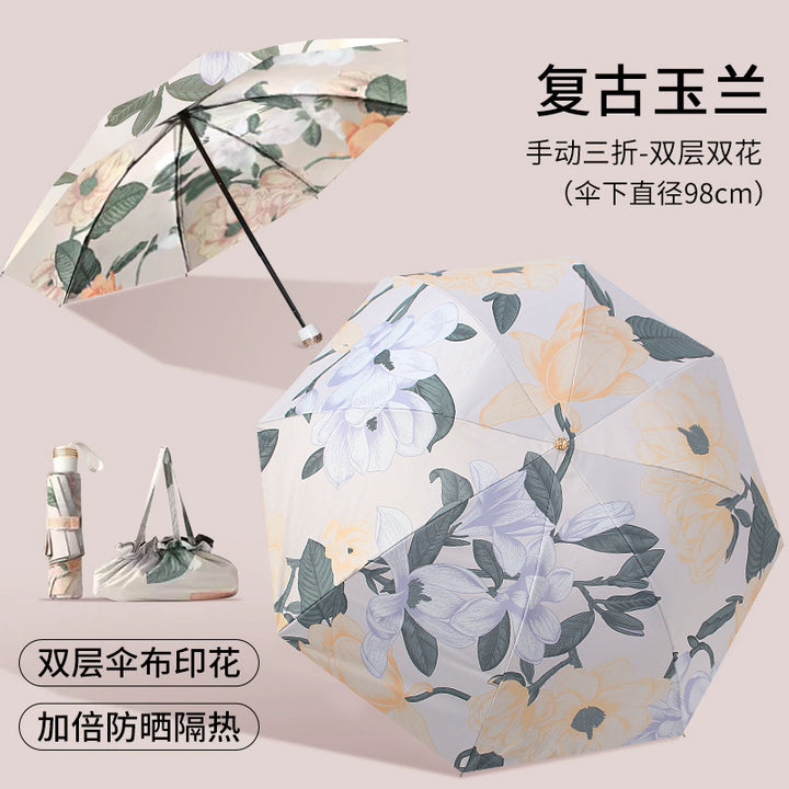 Ladies Folding Umbrella with Floral Design Kalsten