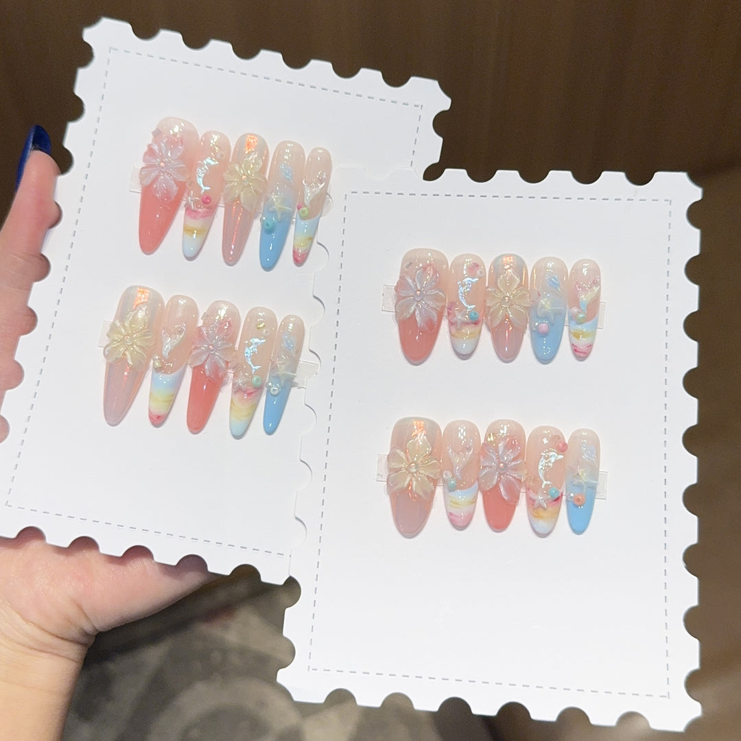 Artificial Flowers Nail Tips Kalsten