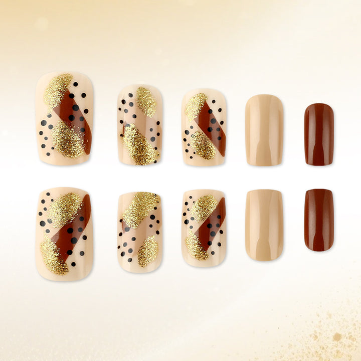 Artistic Geometric Pattern Press-On Nail Set Kalsten