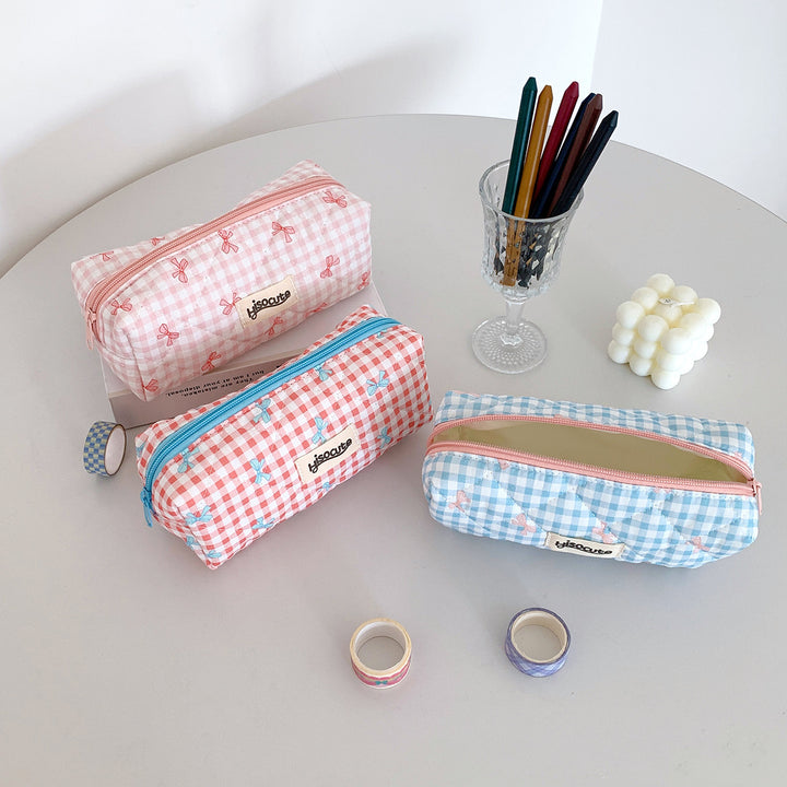 Quilted Cosmetic Pencil Case