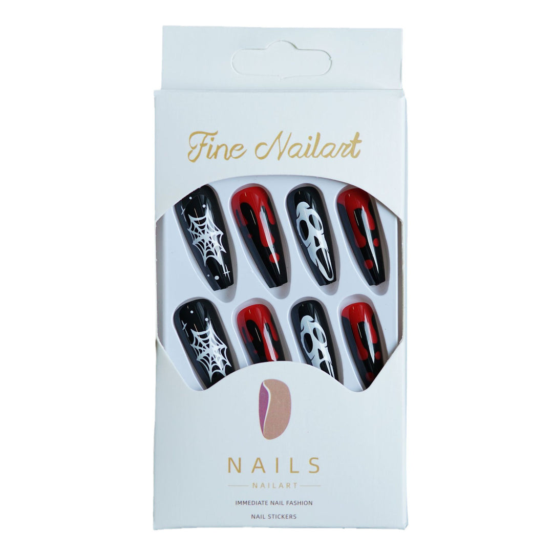 Gothic-Themed Press-On Nail Art Set Kalsten