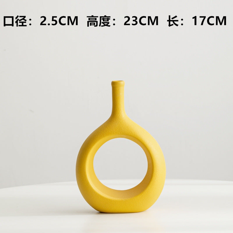 Artistic Circle-Shaped Ceramic Vase