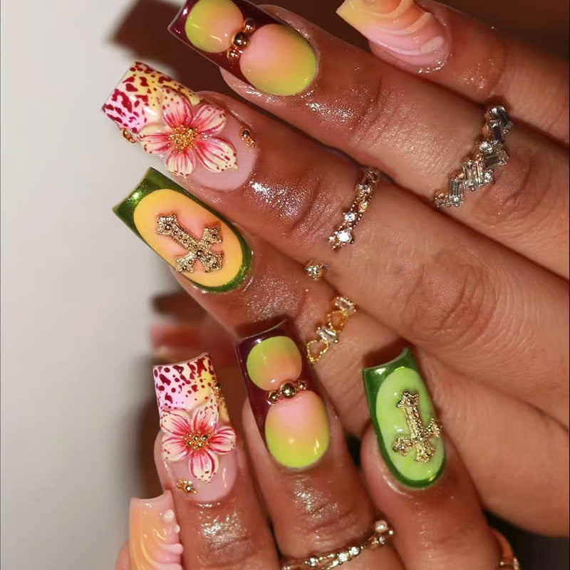 Creative Floral Press-On Nail Tips Kalsten