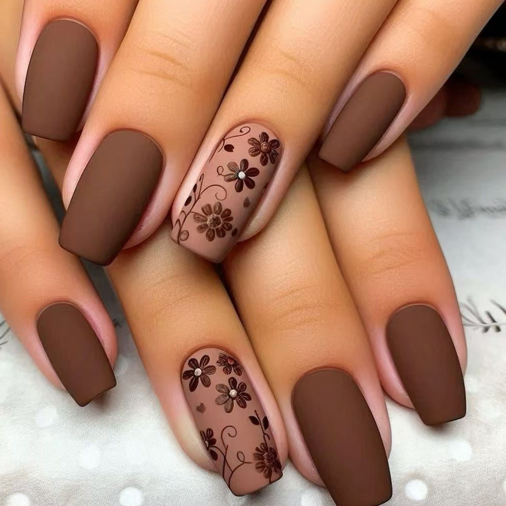 Floral Textured Press-On Nails Kalsten