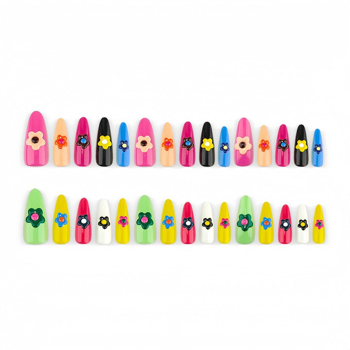 Creative Nail Art Set with Floral 3D Applications Kalsten