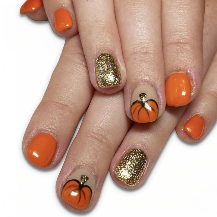 Festive Pumpkin-Themed Nail Art Set Kalsten