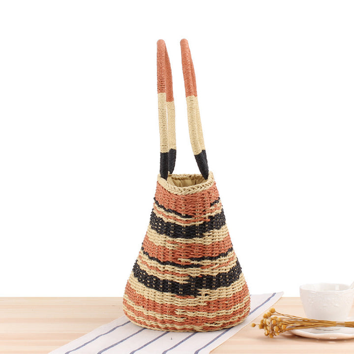 Basket bag with fashionable stripe pattern Kalsten