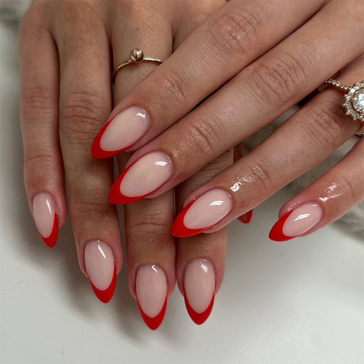 Elegant French Manicure Artificial Nails Kalsten