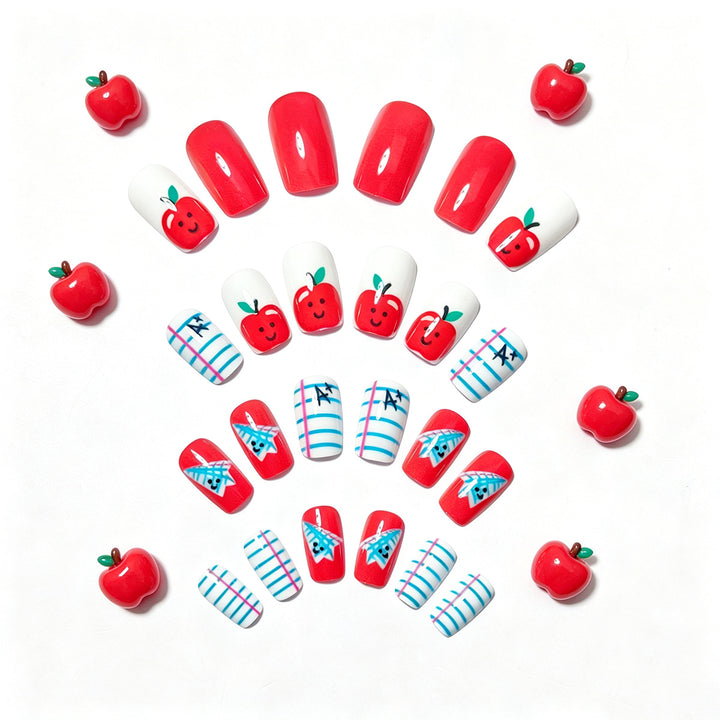 Creative art nails with cheerful school motif Kalsten