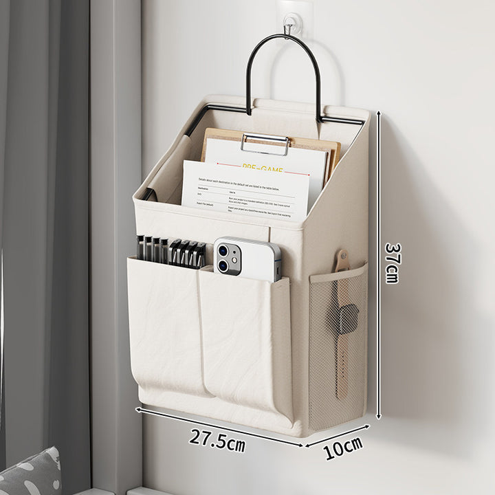 Wall-Mounted Hanging Mail and Magazine Organizer with Mesh Side Pocket