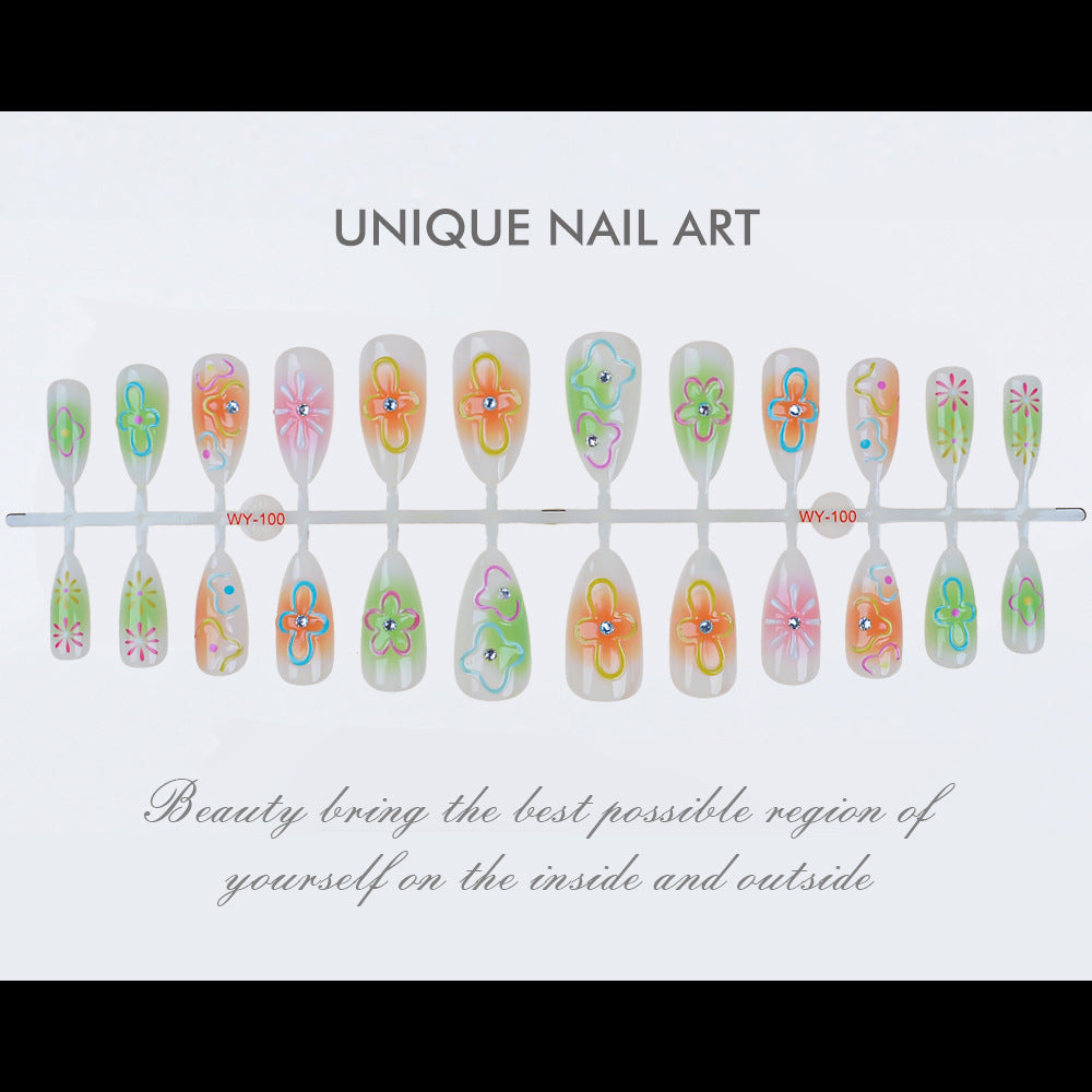 Artistic Floral Press-On Nails Kit Kalsten