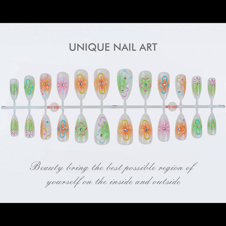Artistic Floral Press-On Nails Kit Kalsten