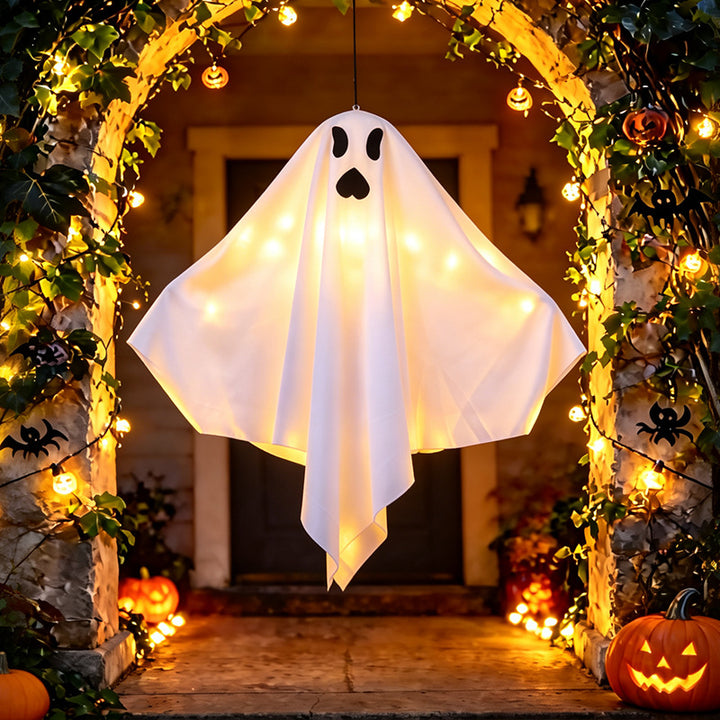 Decorative Halloween Ghost Figure with LED Lighting
