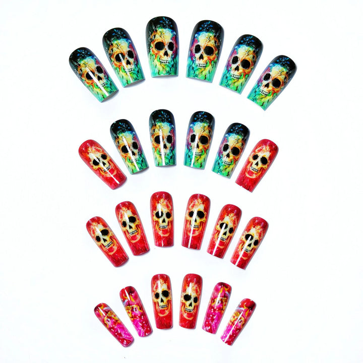 Art nails with creative skull design Kalsten