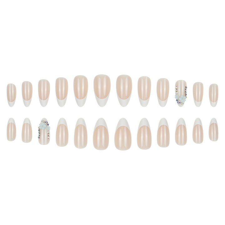 Decorative Stiletto Press-On Nails with Floral Accents Kalsten