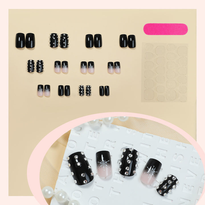Acrylic Nail Set with Glamorous Rhinestone Accents Kalsten