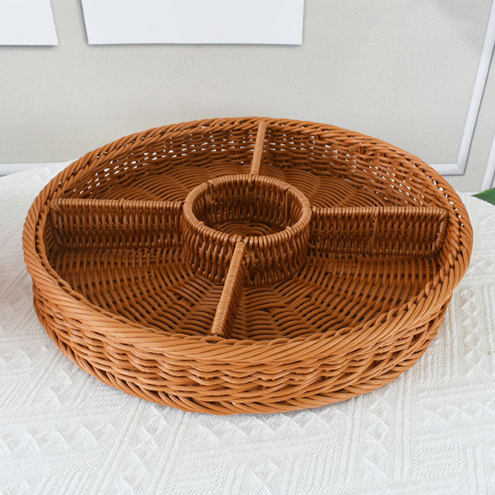 Artisan Woven Round Storage Tray Kalsten