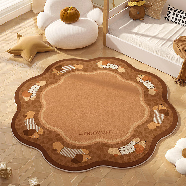 Playful Animal-Themed Round Area Rug
